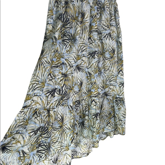 Anthropologie The Korner Hi Lo MIDI 100% Cotton Palm Print Tropical Skirt - Picture 12 of 15